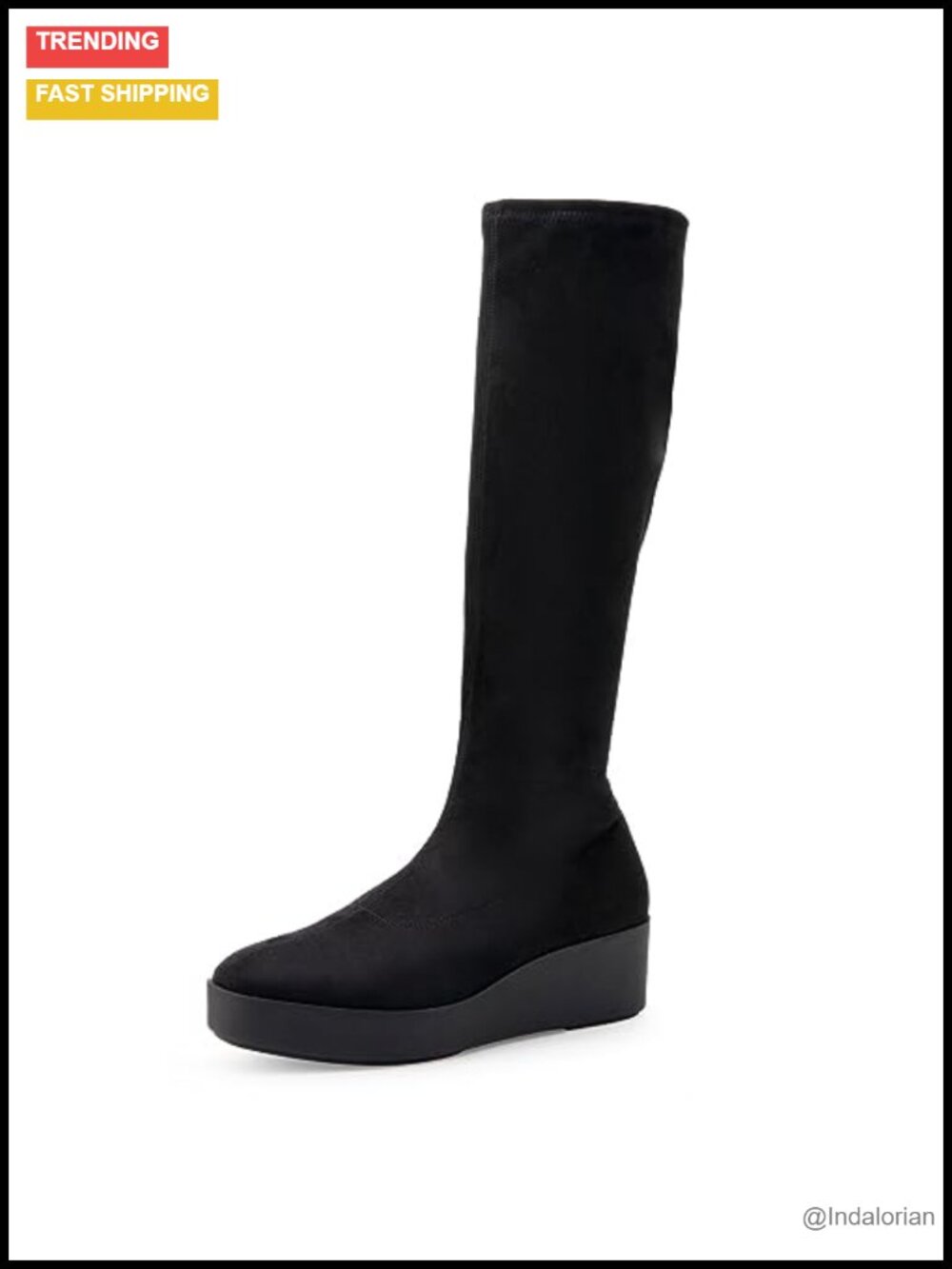 Knee High Faux Suede Boots with Removable Molded Footbed Ortholite Insole